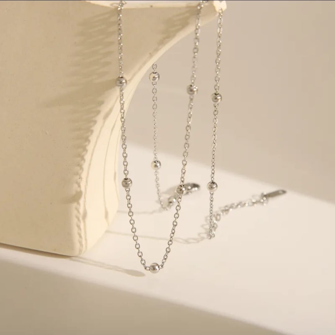 Minimalist Beaded Chain Necklace