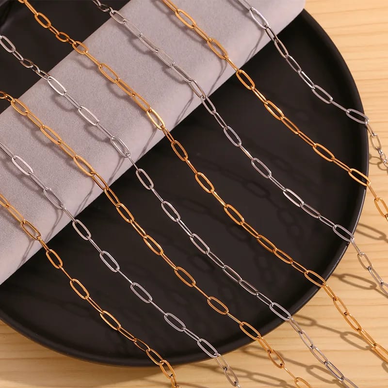 Minimalist Paperclip Chain Necklace – Gold or Silver