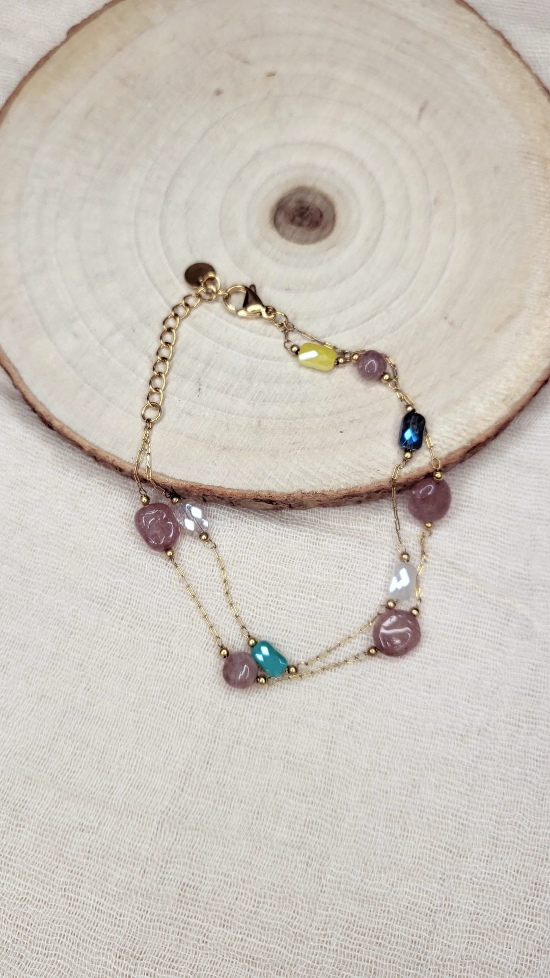 Colourful Gemstone Beaded Bracelet